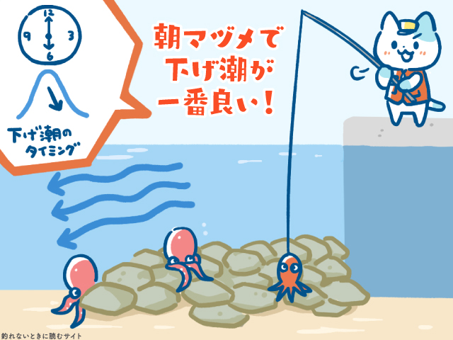 岸和田一文字のタコ釣りは朝マヅメで下げ潮がオススメ