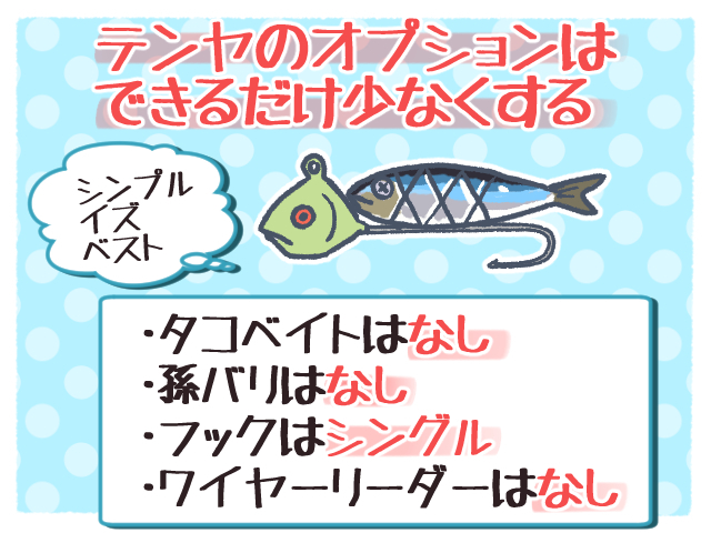テンヤはシンプル装備が一番お祭りしにくい